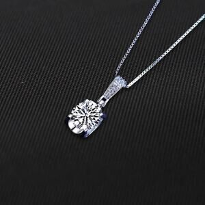 Genuine Necklace Pendant 1 Ct Round Cut Moissanite 925 Sterling Silver/White 4